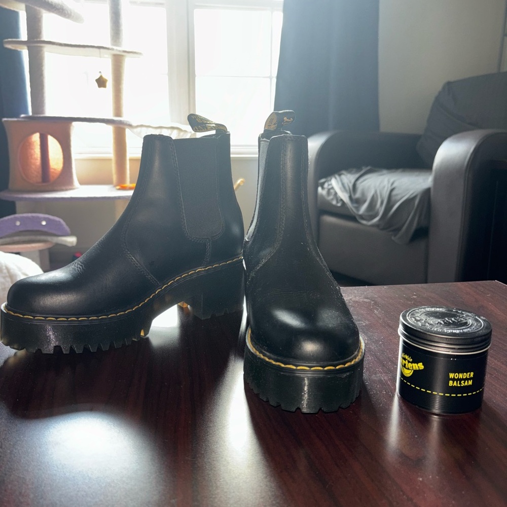 Never Worn Dr. Martins Boots Yellow Stitching